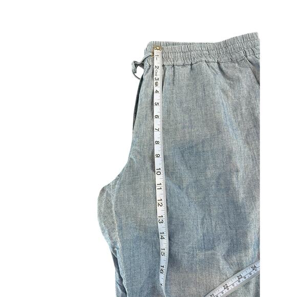 J.Crew Chambray Drawstring Pant Blue Relaxed Straight Leg Casual Relaxed Size 14 - Picture 10 of 12
